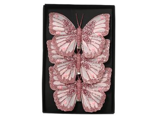 Vlinders veer - L12xB8,5cm Roze 3 stuks - afbeelding 1