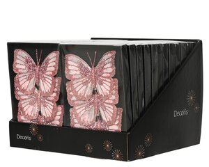 Vlinders veer - L12xB8,5cm Roze 3 stuks - afbeelding 3