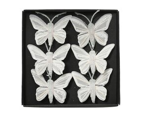 Vlinders veer - L5xB3,5cm Wit 6 stuks - afbeelding 1