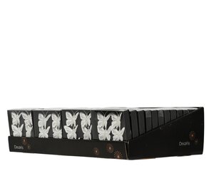 Vlinders veer - L5xB3,5cm Wit 6 stuks - afbeelding 2