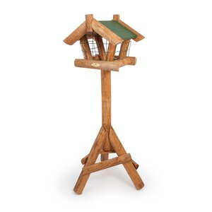 Voederhuis op paal met beschermkooi