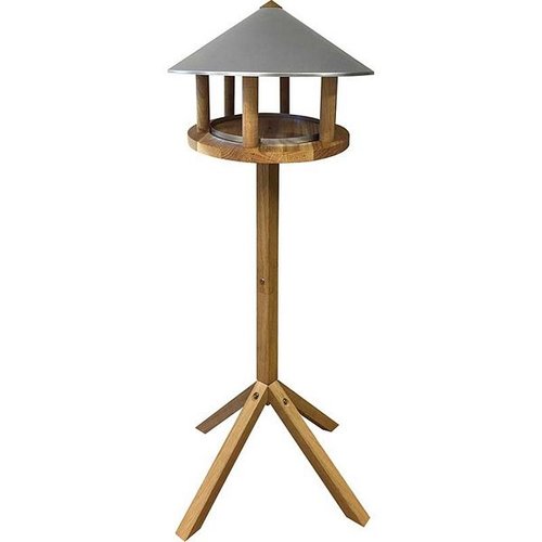 Voedertafel eiken rond zinken dak