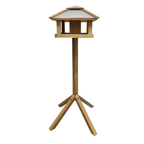 Voedertafel eiken vierkant met silo