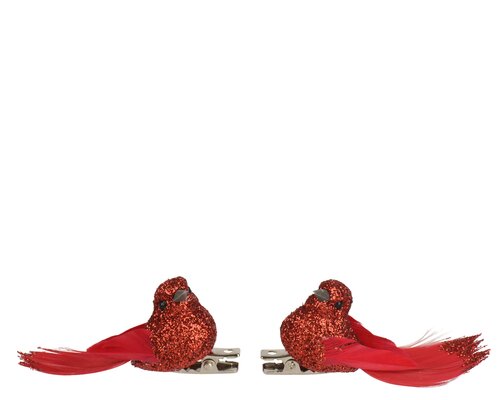 Vogel foam - B5xH2,5cm Kerstrood 4 stuks - afbeelding 1