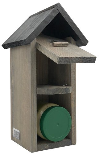 Vogelvoederhuisje met Pindakaaspothouder - 15 x 13 x 30 cm - afbeelding 2