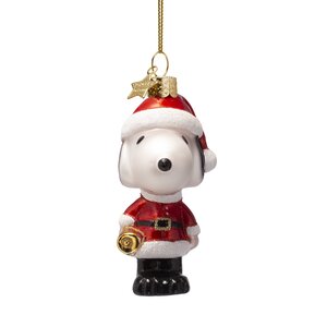Vondels Kersthanger Snoopy in kerstkleding glas - H11cm - afbeelding 1