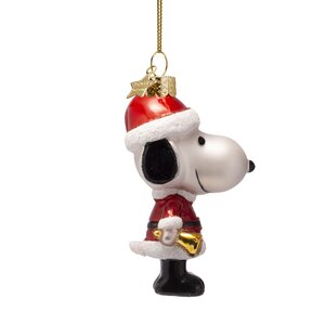 Vondels Kersthanger Snoopy in kerstkleding glas - H11cm - afbeelding 2