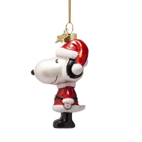 Vondels Kersthanger Snoopy in kerstkleding glas - H11cm - afbeelding 3