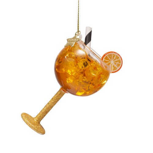 Vondels Kersthanger spritz glas - H11cm Oranje - afbeelding 1