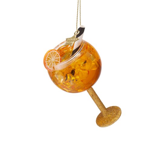 Vondels Kersthanger spritz glas - H11cm Oranje - afbeelding 2
