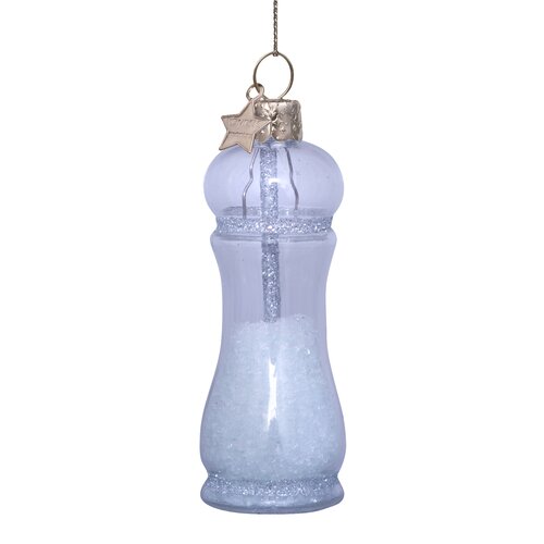 Vondels Kersthanger zoutvaatje glas - H9cm Wit - afbeelding 1
