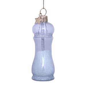 Vondels Kersthanger zoutvaatje glas - H9cm Wit - afbeelding 1