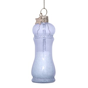 Vondels Kersthanger zoutvaatje glas - H9cm Wit - afbeelding 2