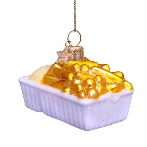Vondels Kerstornament glas bakje patat met mayonaise - H4cm - afbeelding 3