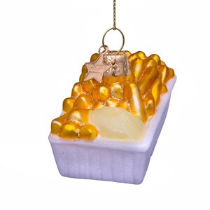 Vondels Kerstornament glas bakje patat met mayonaise - H4cm - afbeelding 4