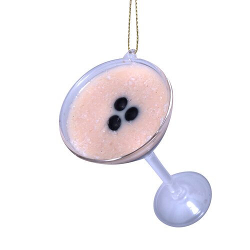 Vondels Kerstornament glas espresso martini - H9cm Bruin - afbeelding 2
