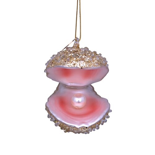 Vondels Kerstornament glas glitteroester - H7cm Champagne - afbeelding 4