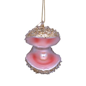 Vondels Kerstornament glas glitteroester - H7cm Champagne - afbeelding 4
