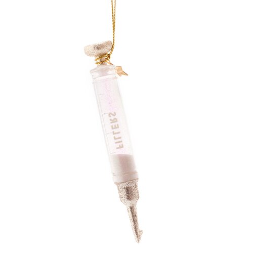 Vondels Kerstornament glas injectiespuit - H12cm - afbeelding 2
