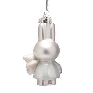 Vondels Kerstornament glas Nijntje met beer - H11cm Babyblauw - afbeelding 3