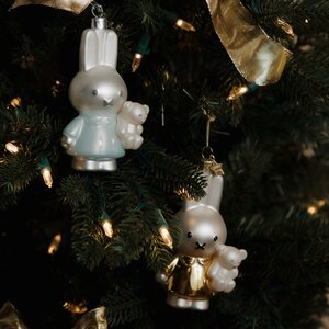 Vondels Kerstornament glas Nijntje met beer - H11cm Babyblauw - afbeelding 4