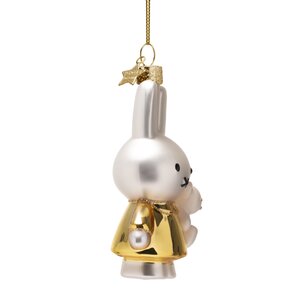 Vondels Kerstornament glas Nijntje met beer - H11cm Goud - afbeelding 2