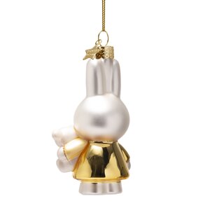 Vondels Kerstornament glas Nijntje met beer - H11cm Goud - afbeelding 3