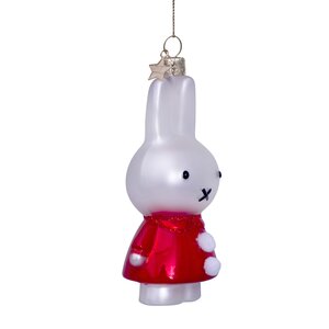 Vondels Kerstornament glas Nijntje met kerstjurk - H11,5cm - afbeelding 2