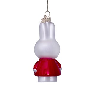 Vondels Kerstornament glas Nijntje met kerstjurk - H11,5cm - afbeelding 3