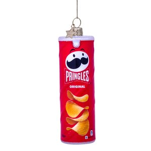 Vondels Kerstornament glas Pringles chipskoker - H12cm Rood - afbeelding 1