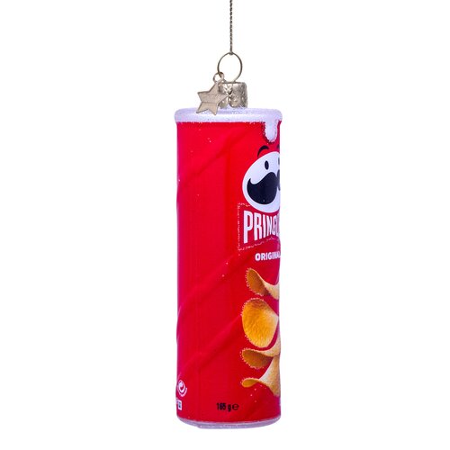 Vondels Kerstornament glas Pringles chipskoker - H12cm Rood - afbeelding 2