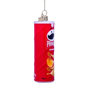 Vondels Kerstornament glas Pringles chipskoker - H12cm Rood - afbeelding 2