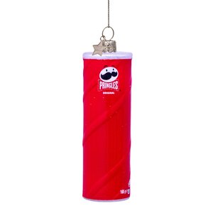 Vondels Kerstornament glas Pringles chipskoker - H12cm Rood - afbeelding 3