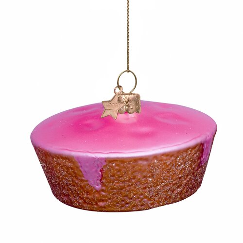 Vondels Kerstornament glas roze koek - H6cm - afbeelding 1