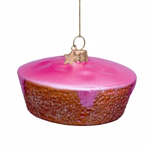 Vondels Kerstornament glas roze koek - H6cm - afbeelding 2
