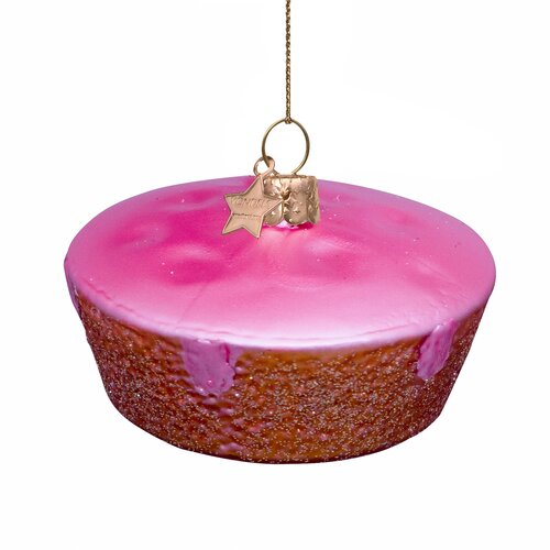 Vondels Kerstornament glas roze koek - H6cm - afbeelding 3