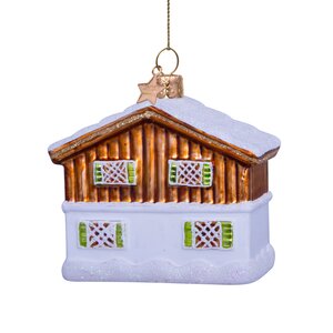 Vondels Kerstornament glas skihut - H7,5cm - afbeelding 2