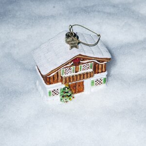 Vondels Kerstornament glas skihut - H7,5cm - afbeelding 4