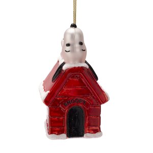 Vondels Kerstornament glas Snoopy liggend op hondenhok - H10cm - afbeelding 1