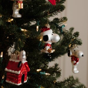 Vondels Kerstornament glas Snoopy liggend op hondenhok - H10cm - afbeelding 6