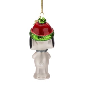 Vondels Kerstornament glas Snoopy met cadeau - H11cm - afbeelding 5