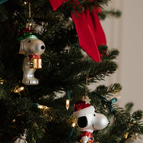 Vondels Kerstornament glas Snoopy met cadeau - H11cm - afbeelding 6
