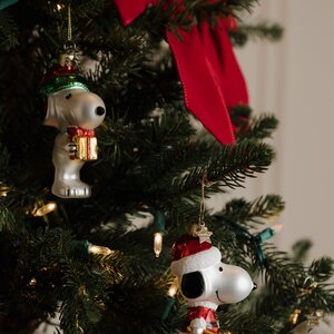 Vondels Kerstornament glas Snoopy met cadeau - H11cm - afbeelding 6