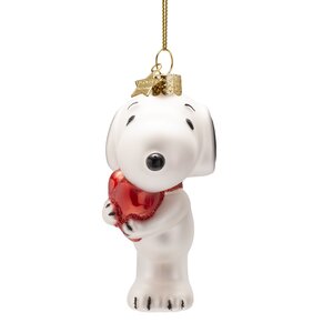 Vondels Kerstornament glas Snoopy met hart - H11cm - afbeelding 5