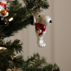 Vondels Kerstornament glas Snoopy met hart - H11cm - afbeelding 6