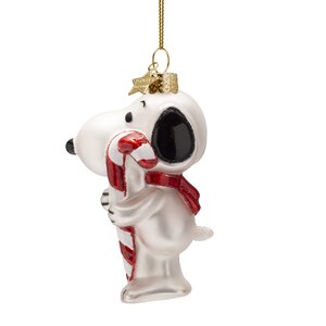 Vondels Kerstornament glas Snoopy met zuurstok - H9,5cm - afbeelding 1