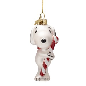 Vondels Kerstornament glas Snoopy met zuurstok - H9,5cm - afbeelding 2