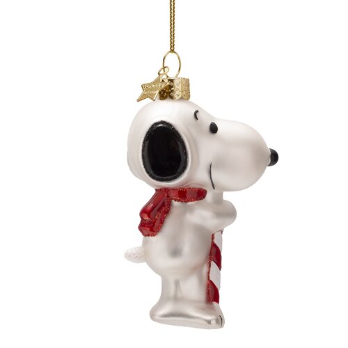 Vondels Kerstornament glas Snoopy met zuurstok - H9,5cm - afbeelding 3