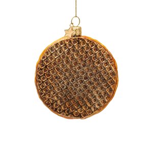 Vondels Kerstornament glas stroopwafel - H8,5cm - afbeelding 1