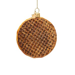 Vondels Kerstornament glas stroopwafel - H8,5cm - afbeelding 3